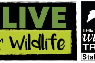 A logo for LIVE For Wildlife and Staffordshire wildlife trust