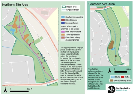 A site plan for where works will take place along the Kingston brook